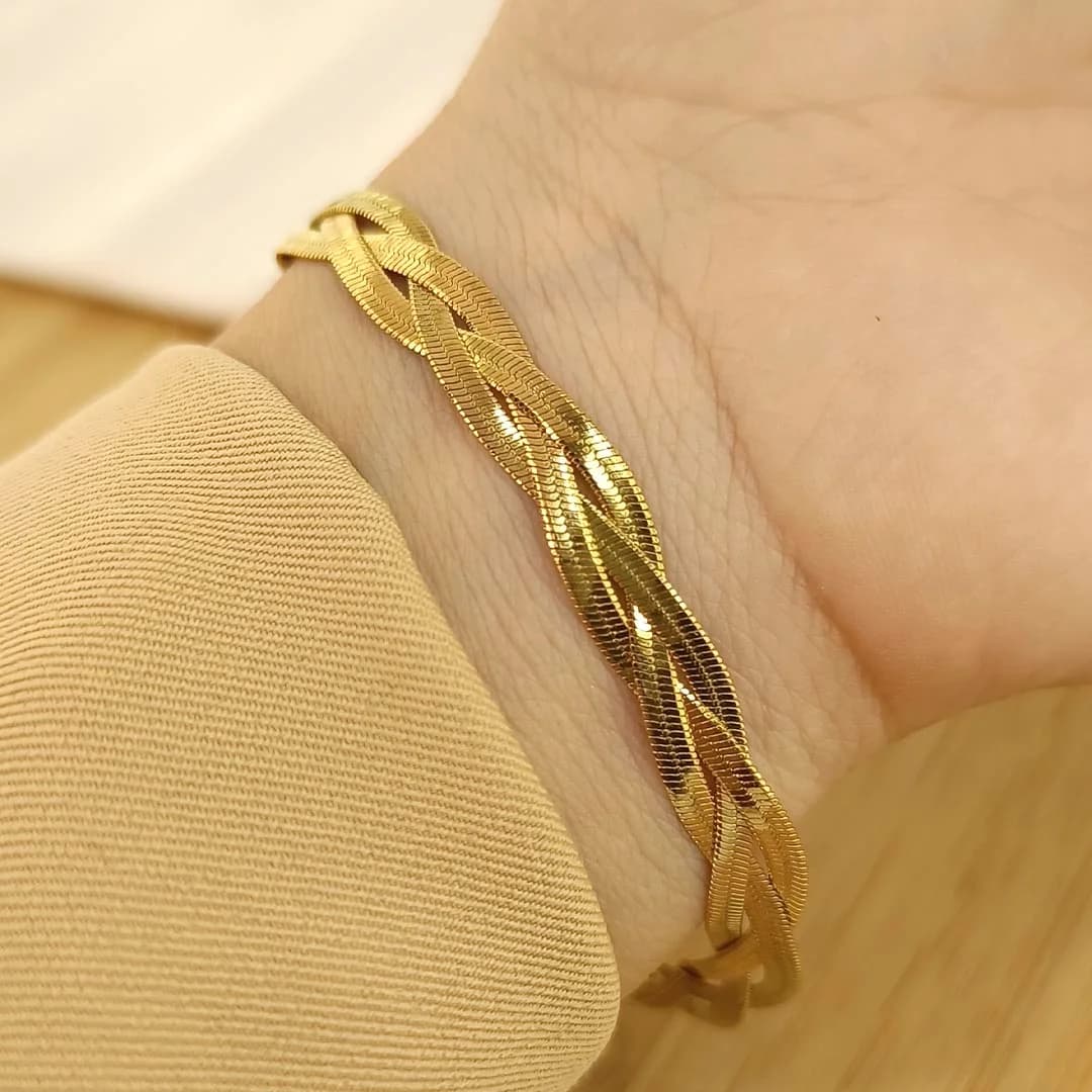 Pulsera Dorada Trenzada