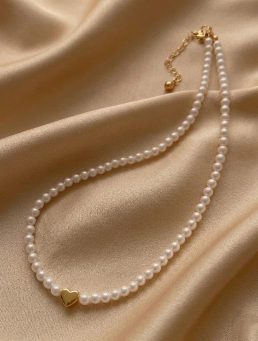 COLLAR FIO PERLA CORAZÓN 45-50CM